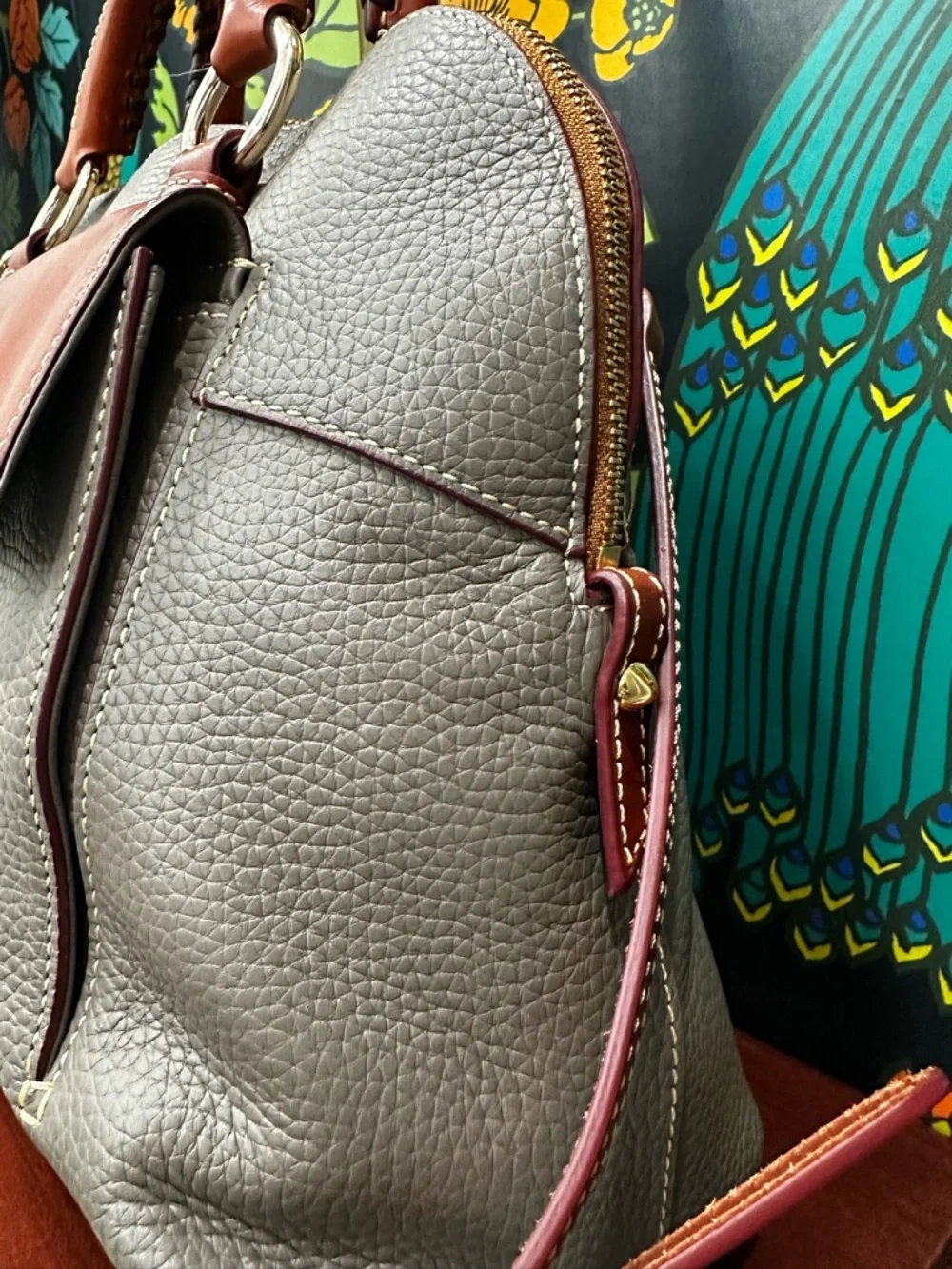 Dooney & Bourke Gray and Tan Satchel